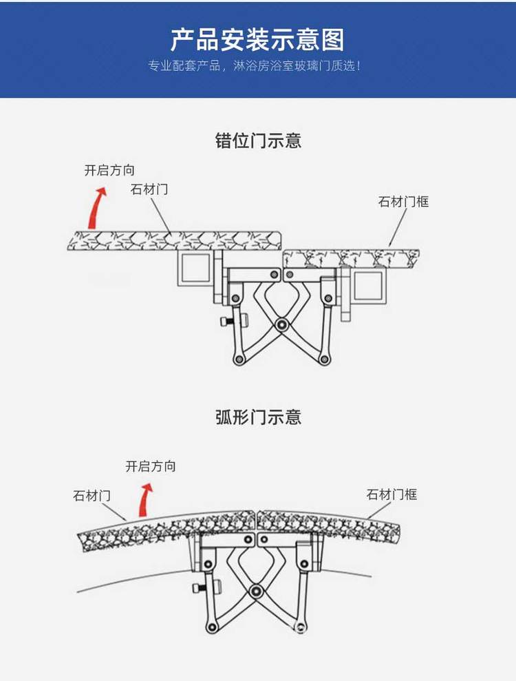 干掛石材重型暗藏鉸鏈不銹鋼消防栓隱形門管井門厚門二維可調合頁 -